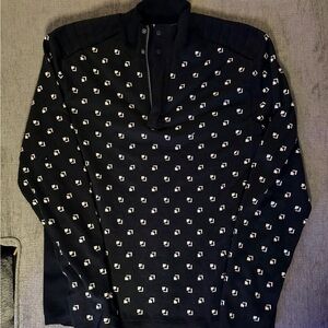 RLX Ralph Lauren Black and White Golf Cardigan